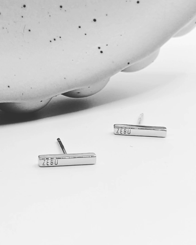 RAYURE STUD EARRINGS - 925 Sterling Silver, 18k White Gold plated